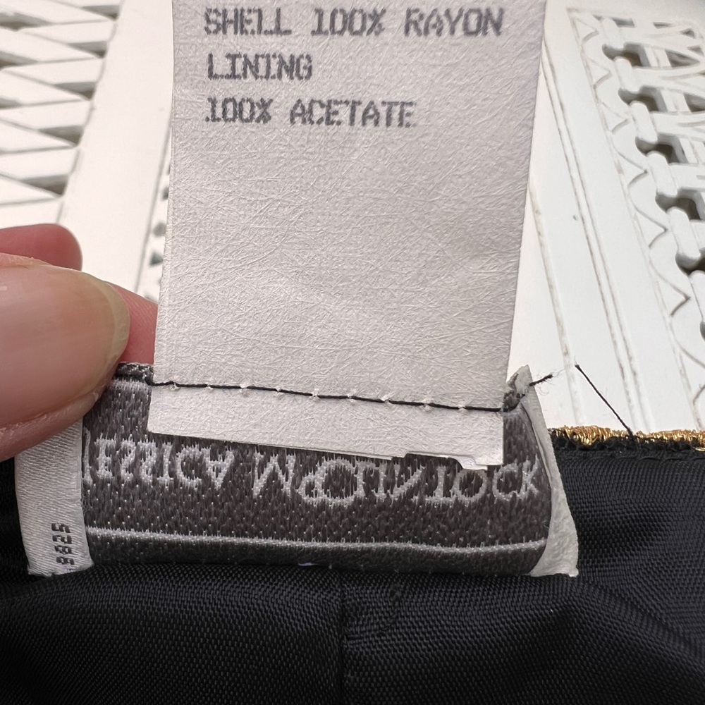 Jessica McClintock Black Jacket with Gold Embroidery size 6 - Picture 4 of 15